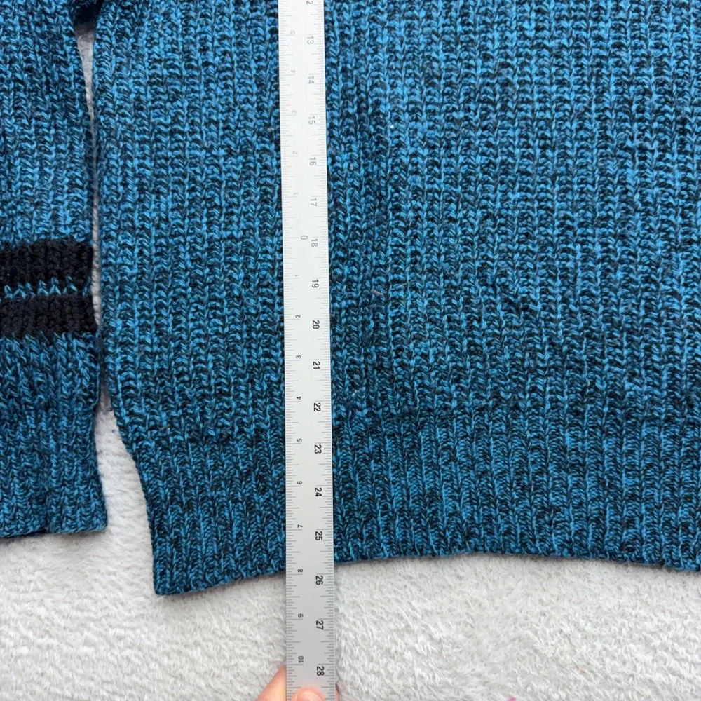 Woolrich Mens Blue Black Fair Isle Chunky Knit Crewneck Sweater Vintage‎ Large